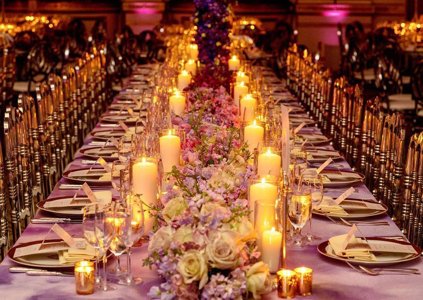 تجهیزات تالار ملل مهم ترین نکات شمع آرایی میز میهمان در تشریفات عروسی